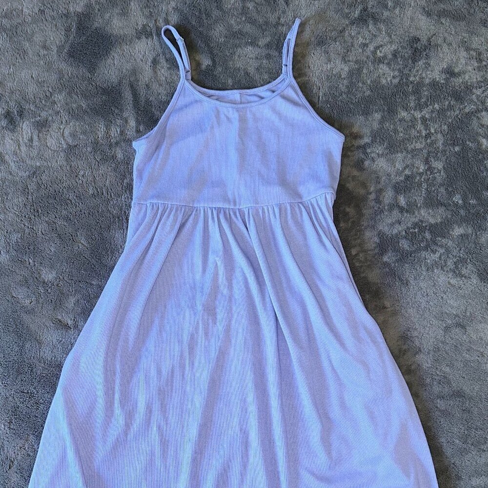 Periwinkle Spaghetti Strap Ribbed Sundress - Picture 5 of 12